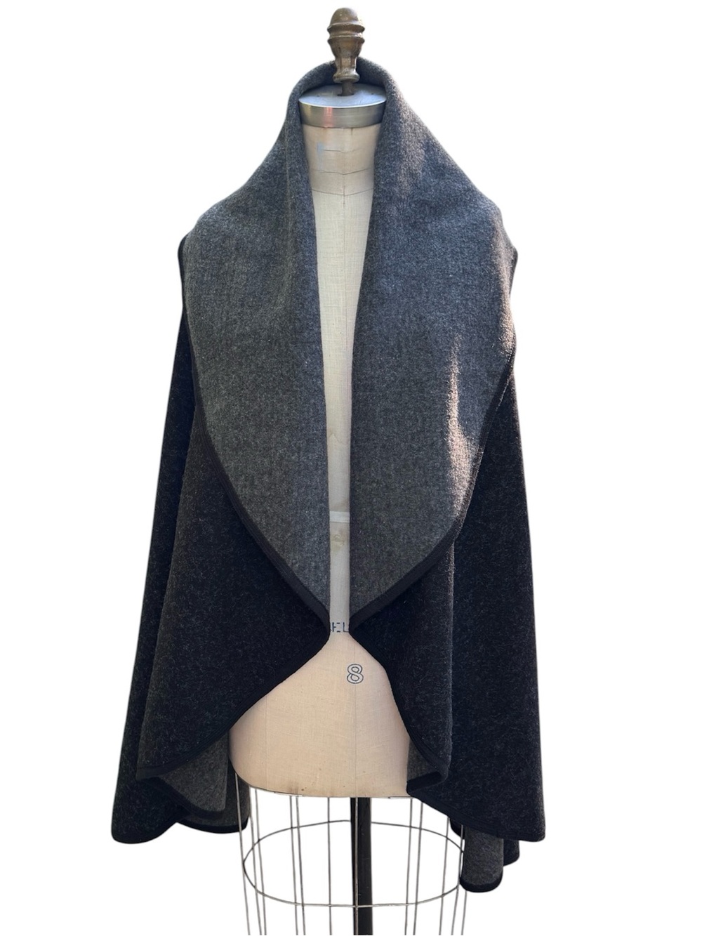 Shawl collared blanket vest. One size